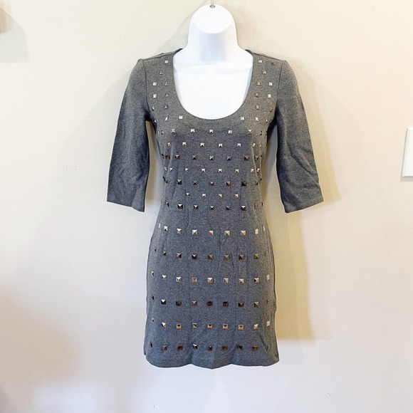 Armani Exchange Bodycon Studded Mini Dress Gray XS - Picture 9 of 9